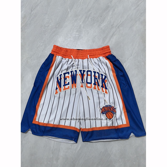 Pantaloncini New York Knicks Citta 2024-25 Just Don Bianco